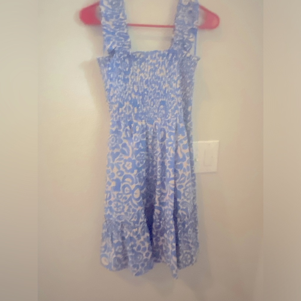 Short blue floral dress